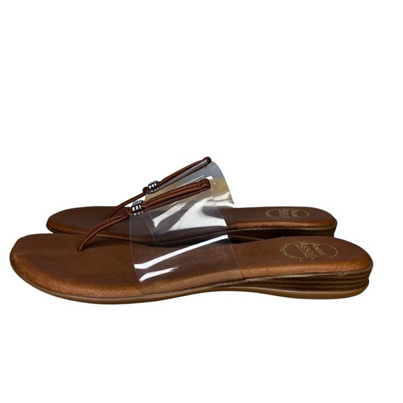 Andre Assous Nice Clear Slip On Leather Sandal NWT Size 9 - Picture 6 of 13
